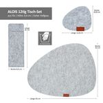12tlg ALOIS Tisch-Set hellgrau aus Filz für 4 Personen - 641-120_Bild_7