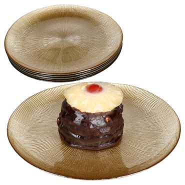 6er Set Kairo Gold Kuchenteller aus Glas für 6 Personen - 23108331_Bild_1