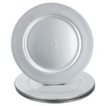 6er Set Platzteller Silber GLITZER Kunststoff - 22283322_Bild_1