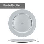 6er Set Platzteller Silber GLITZER Kunststoff - 22283322_Bild_6