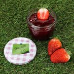 40er Set Sturzglas 230 ml To 82 MEINS rosa kariert Deckel incl. Diamant Rezeptheft_Bild_5