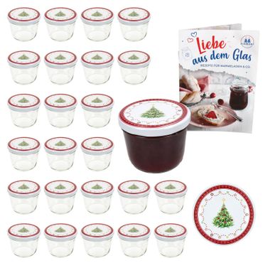 25er Set Sturzglas 230 ml To 82 Weihnachtstraum Deckel incl. Rezeptheft_Bild_1