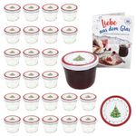 25er Set Sturzglas 230 ml To 82 Weihnachtstraum Deckel incl. Rezeptheft_Bild_1