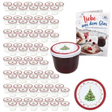 100er Set Sturzglas 230 ml To 82 Weihnachtstraum Deckel incl. Rezeptheft_Bild_1