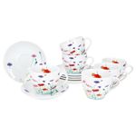 6er Set MARIE Kaffeetasse mit Untertasse Porzellan für 6 Personen_Bild_2