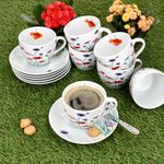 6er Set MARIE Kaffeetasse mit Untertasse Porzellan für 6 Personen_Bild_3