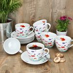 6er Set MARIE Kaffeetasse mit Untertasse Porzellan für 6 Personen_Bild_6