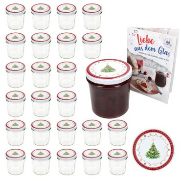 25er Set Sturzglas 350 ml To 82 Weihnachtstraum Deckel incl. Rezeptheft_Bild_1