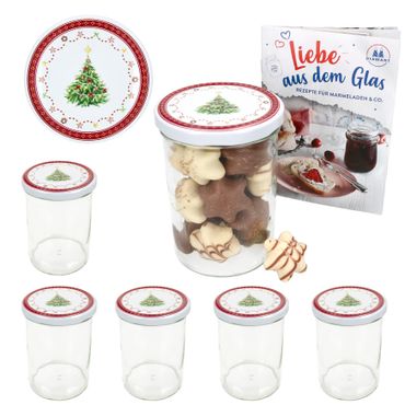 6er Set Sturzglas 435 ml To 82 Weihnachtstraum Deckel incl. Rezeptheft_Bild_1
