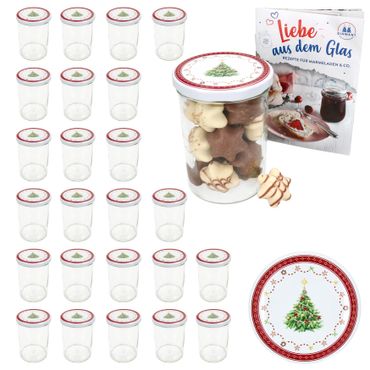 25er Set Sturzglas 435 ml To 82 Weihnachtstraum Deckel incl. Rezeptheft_Bild_1