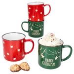 4er Set EMMA Jumbobecher 2x rot & 2x grün Steingut - 23105433_Bild_1