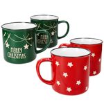 4er Set EMMA Jumbobecher 2x rot & 2x grün Steingut - 23105433_Bild_2