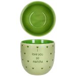2er Set I LOVE MATCHA Becher ohne Henkel grün Steingut - 24302468_Bild_4