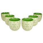 6er Set I LOVE MATCHA Becher ohne Henkel grün Steingut - 24302468_Bild_2