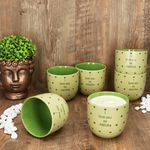 6er Set I LOVE MATCHA Becher ohne Henkel grün Steingut - 24302468_Bild_3