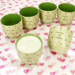 6er Set I LOVE MATCHA Becher ohne Henkel grün Steingut - 24302468_Bild_5