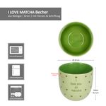 6er Set I LOVE MATCHA Becher ohne Henkel grün Steingut - 24302468_Bild_6