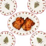 Maestro Natale Weihnachten 5tlg Lunch Set 1x ovale Platte & 4x Speiseteller aus Keramik - 1x 1400/45 & 4x 965/29_Bild_1