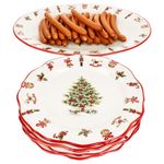 Maestro Natale Weihnachten 5tlg Lunch Set 1x ovale Platte & 4x Speiseteller aus Keramik - 1x 1400/45 & 4x 965/29_Bild_6