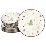 12tlg Tafelservice Weihnachtsbaum aus Steingut für 6 Personen_Bild_2