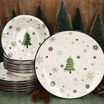 12tlg Tafelservice Weihnachtsbaum aus Steingut für 6 Personen_Bild_3