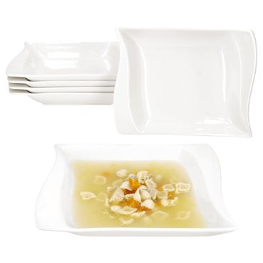 6er Set Suppenteller IVORY aus Porzellan für 6 Personen_Bild_1