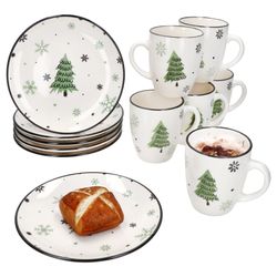 02-23105706-23105724-HIT-Weihnachtsbaum-12tlg-Fruehstuecksset-Deko.jpg 12tlg Frühstücksset Weihnachtsbaum aus Steingut für 6 Personen_Bild_1