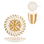 12tlg Frühstücksset Wald ocker Steingut für 6 Personen - 23105918 & 23105934_Bild_7