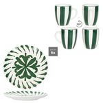 12tlg Frühstücksset Wald grün Steingut für 6 Personen - 23105882 & 23105900_Bild_4