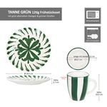 12tlg Frühstücksset Wald grün Steingut für 6 Personen - 23105882 & 23105900_Bild_6