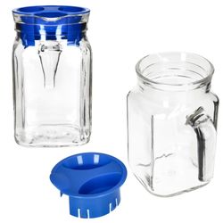02-13109528S-Borgonovo-Kora-Kuehlschrankkrug-0-5L-blau-2er-Set.jpg 5L aus Glas mit blauem Kunststoff-Deckel – 13109528S_Bild_2