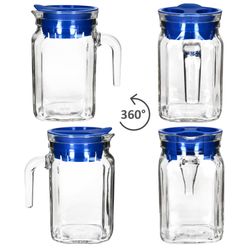 04-13109528S-Borgonovo-Kora-Kuehlschrankkrug-0-5L-blau-360-Grad-Ansicht.jpg 5L aus Glas mit blauem Kunststoff-Deckel – 13109528S_Bild_4