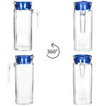 4er Set KARO Kühlschrankkrug 1L aus Glas mit blauem Kunststoff-Deckel – 13110035S_Bild_4