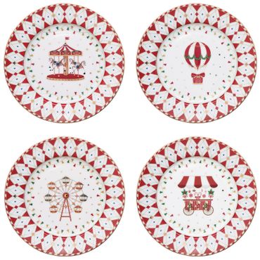 4er Set CHRISTMAS WONDERLAND Kuchenteller + GESCHENKVERPACKUNG - R1100#CHWO_Bild_1