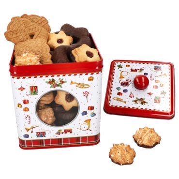 Gebäckdose VINTAGE NUTCRACKER viereckig aus Metall - R0092#VNUT_Bild_1