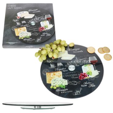 WORLD OF CHEESE drehbare Käseplatte aus Glas - R0441#WOCH_Bild_1