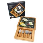 WORLD OF CHEESE Käseplatten Set aus Bambus mit 4 Käsemessern - R0891#WOCH_Bild_2