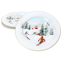 01-R0944-CHAL-Easy-Life-Chalet-Ski-Kuchenteller-19-2cm-4er-Set.jpg 4er Set CHALET Kuchenteller aus Porzellan - R0944#CHAL_Bild_1