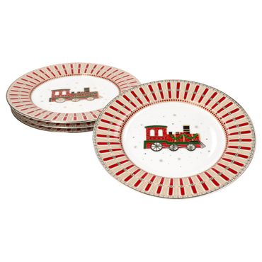 4er Set POLAR TRAIN Kuchenteller aus Porzellan - R0944#EXPR_Bild_1