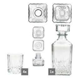 04-13091-Haushalt-Intenational-Whilly-Whisky-Set-5tlg-alle-Teile.jpg 5tlg Whilly Whisky Set - 1x Dekanter + 4x Gläser aus Glas - 13091_Bild_4
