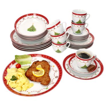 30tlg Kombiservice WEIHNACHTSTRAUM aus Porzellan für 6 Personen_Bild_1