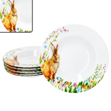 6er Set OSTERFREUDE Suppenteller Porzellan für 6 Personen_Bild_1