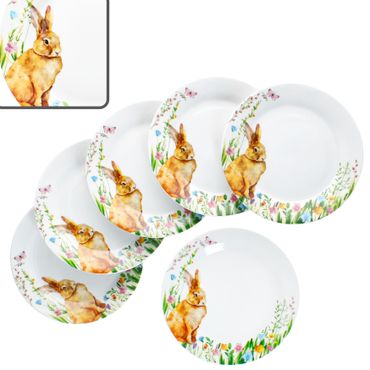 6er Set OSTERFREUDE Kuchenteller Porzellan für 6 Personen_Bild_1