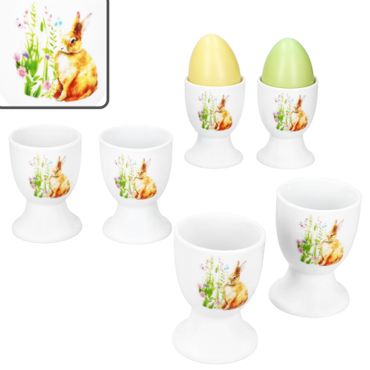 6er Set OSTERFREUDE Eierbecher Porzellan für 6 Personen 