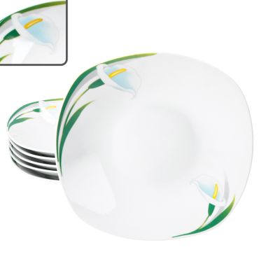 6er Set WHITE CALLA Suppenteller Porzellan für 6 Personen_Bild_1