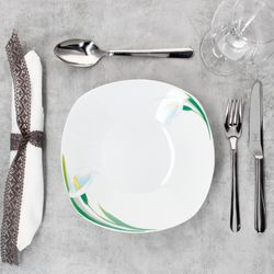 04-163466-MamboCat-White-Calla-Suppenteller-Ambientebild-Draufsicht.jpg 6er Set WHITE CALLA Suppenteller Porzellan für 6 Personen_Bild_4