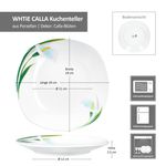 6er Set WHITE CALLA Kuchenteller Porzellan für 6 Personen_Bild_6