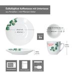 6er Set Eukalyptus Kaffeetasse mit Untertasse Porzellan für 6 Personen_Bild_7