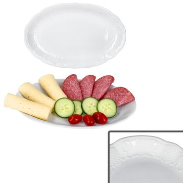 2er Set Seltmann Weiden SALZBURG  Platte oval 28 cm weiß aus Porzellan _Bild_1