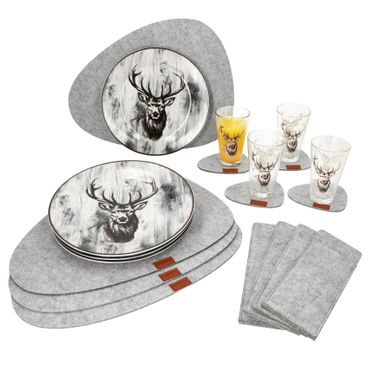 20tlg Set ALOIS für 4 Personen - 12tlg Tischset Filz 641-120 + 4x Speiseteller 162746 + 4x Gläser 163069_Bild_6